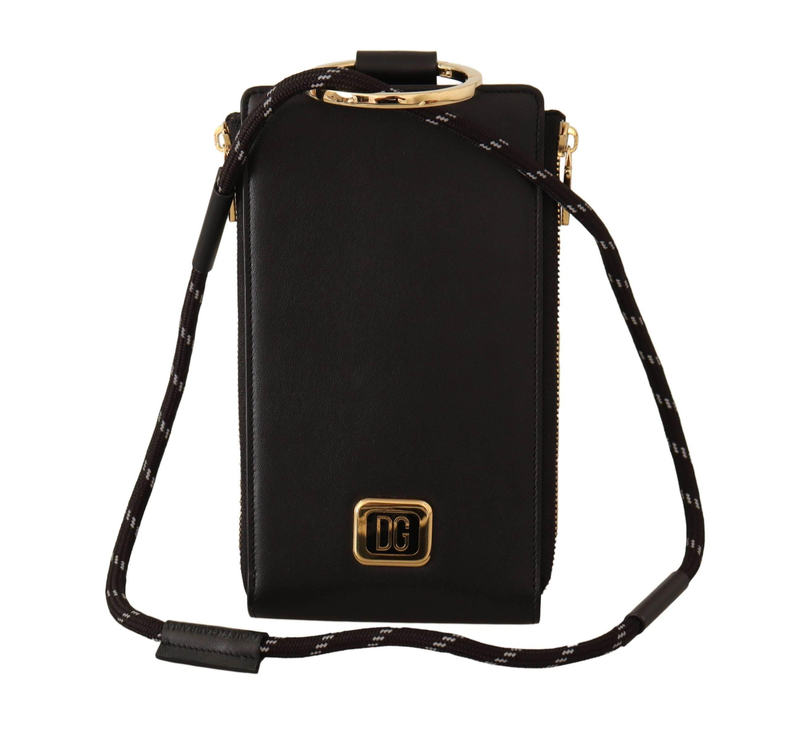 Dolce & Gabbana Elegant Black Leather Strapped Wallet - Hilstor