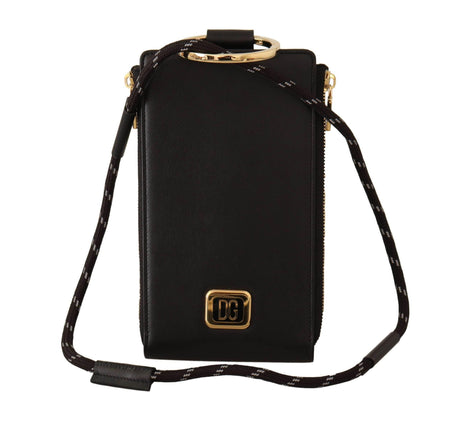 Dolce & Gabbana Elegant Black Leather Strapped Wallet - Hilstor