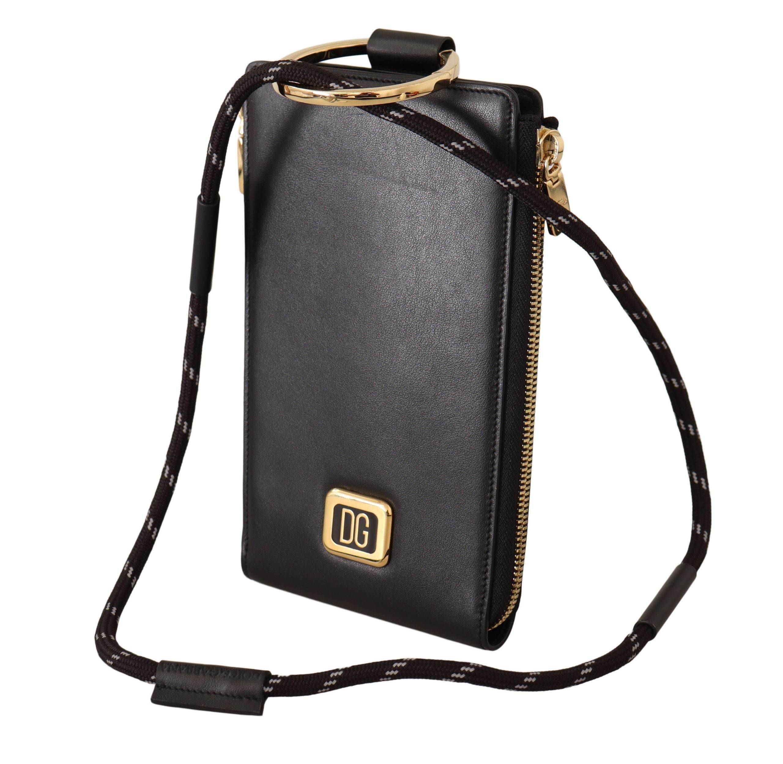 Dolce & Gabbana Elegant Black Leather Strapped Wallet - Hilstor