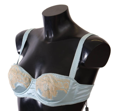 Dolce & Gabbana Elegant Silk Blend Balconette Bra in Light Blue - Hilstor