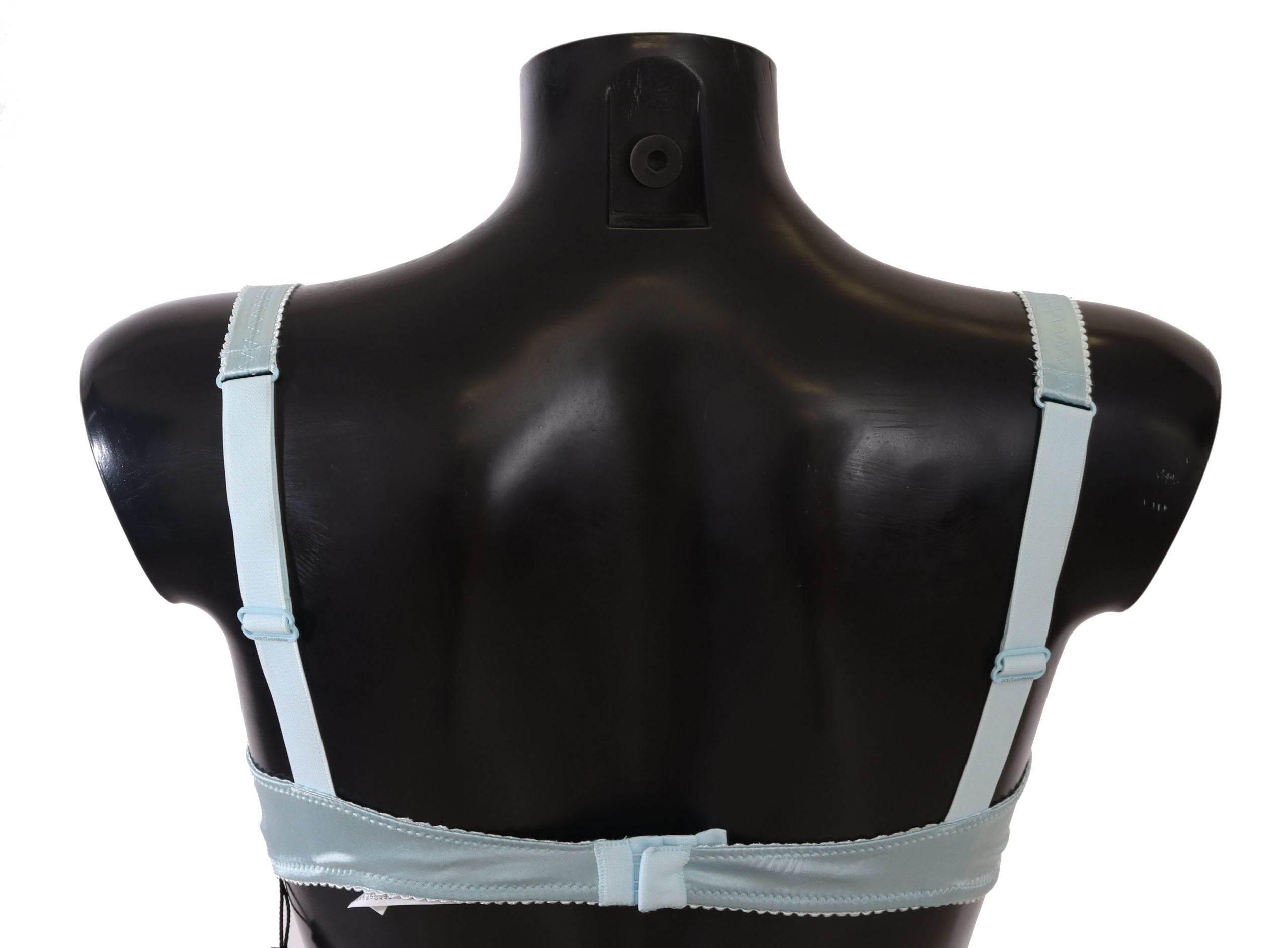 Dolce & Gabbana Elegant Silk Blend Balconette Bra in Light Blue - Hilstor