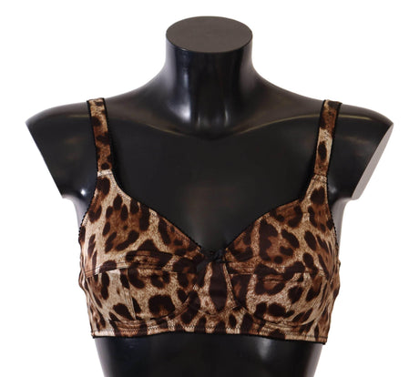 Dolce & Gabbana Elegant Silk Leopard Print Bra - Hilstor