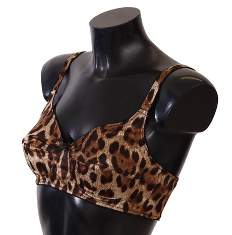 Dolce & Gabbana Elegant Silk Leopard Print Bra - Hilstor