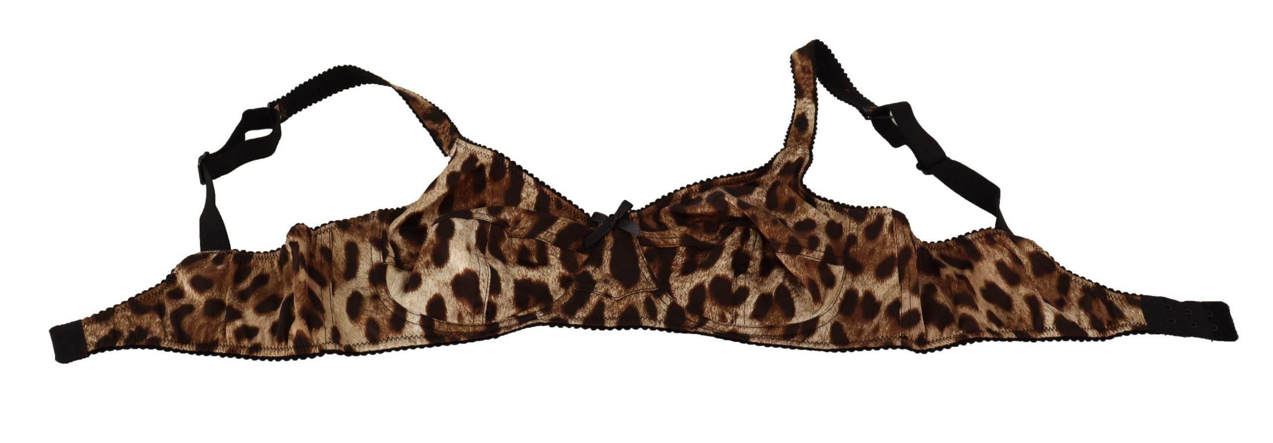 Dolce & Gabbana Elegant Silk Leopard Print Bra - Hilstor