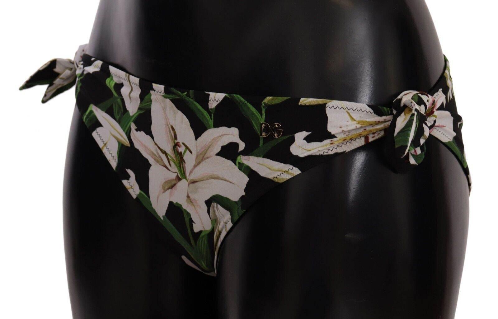 Dolce & Gabbana Elegant Lily-Print Bikini Bottom - Hilstor