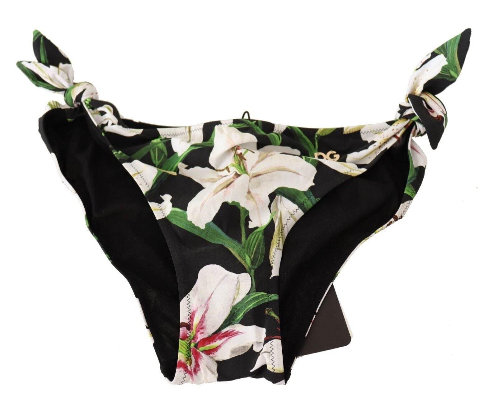 Dolce & Gabbana Elegant Lily-Print Bikini Bottom - Hilstor