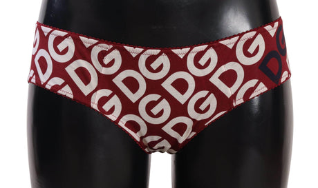 Dolce & Gabbana Chic Maroon White Logo Swim Bottoms - Hilstor