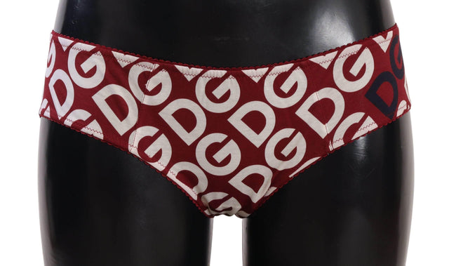 Dolce & Gabbana Chic Maroon White Logo Swim Bottoms - Hilstor