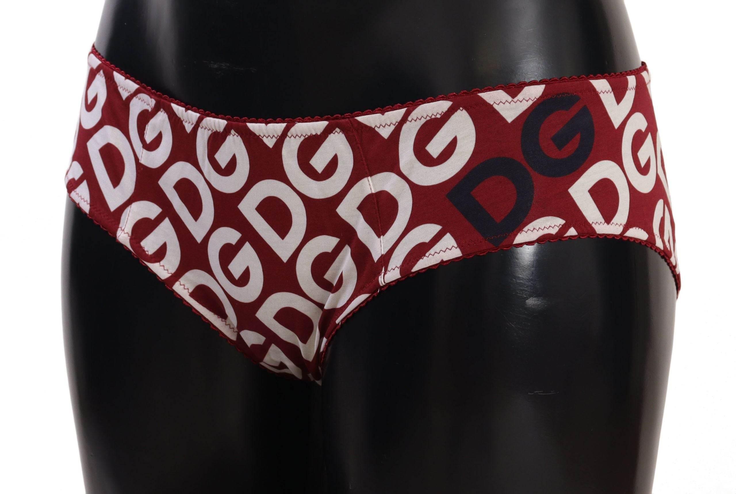 Dolce & Gabbana Chic Maroon White Logo Swim Bottoms - Hilstor