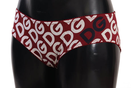 Dolce & Gabbana Chic Maroon White Logo Swim Bottoms - Hilstor