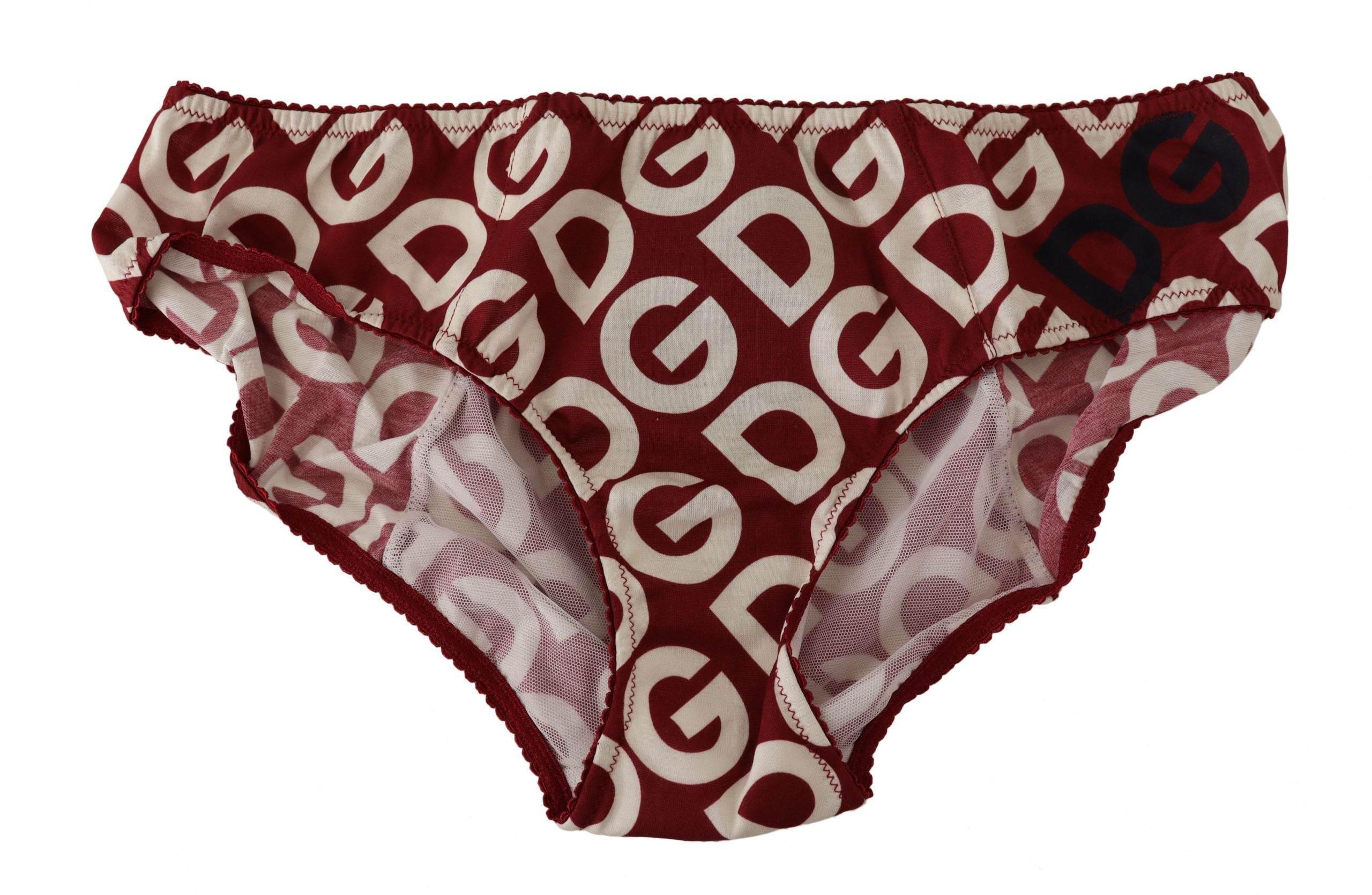 Dolce & Gabbana Chic Maroon White Logo Swim Bottoms - Hilstor