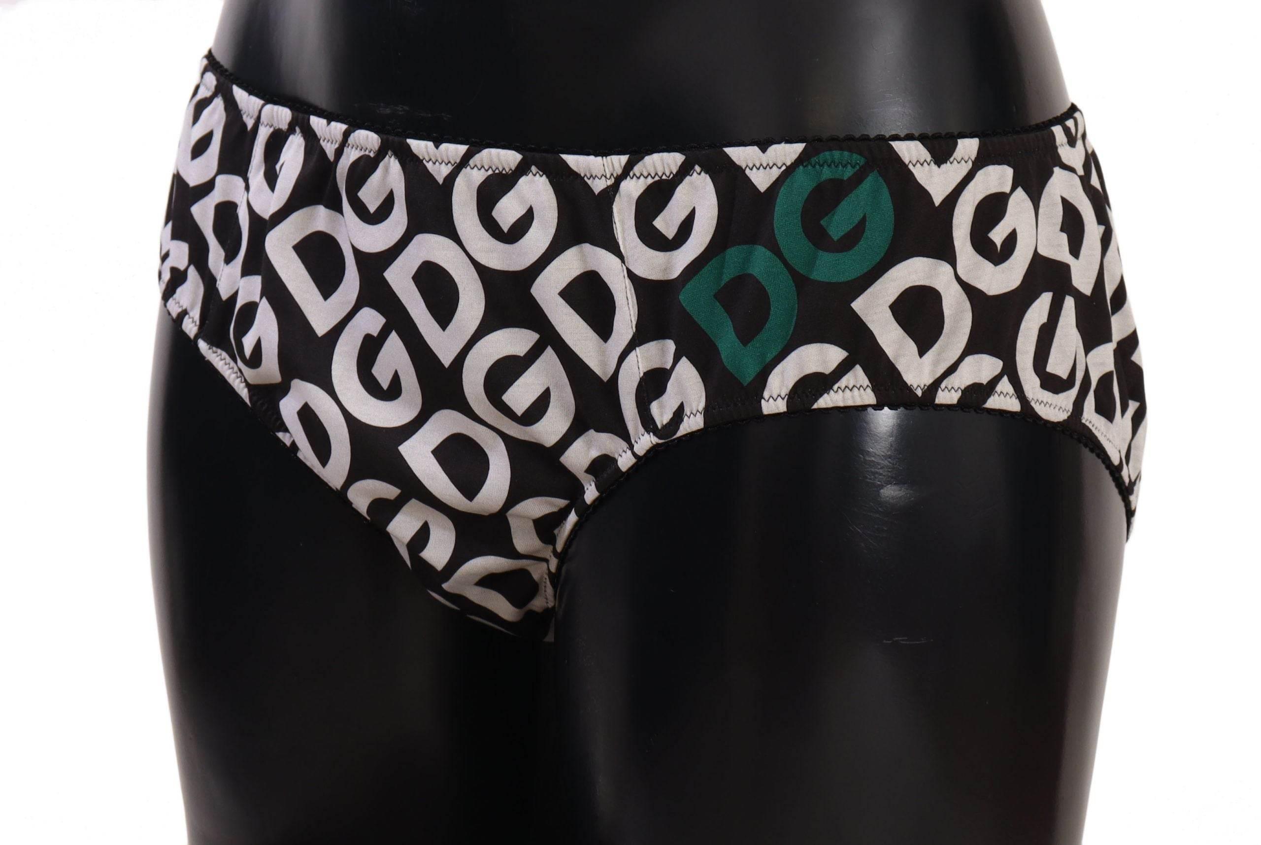 Dolce & Gabbana Chic Black & White DG Logo Print Bottoms - Hilstor