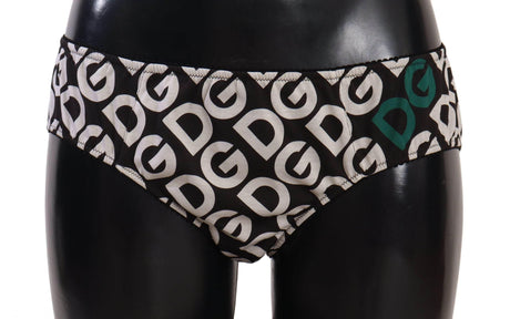 Dolce & Gabbana Chic Black & White DG Logo Print Bottoms - Hilstor