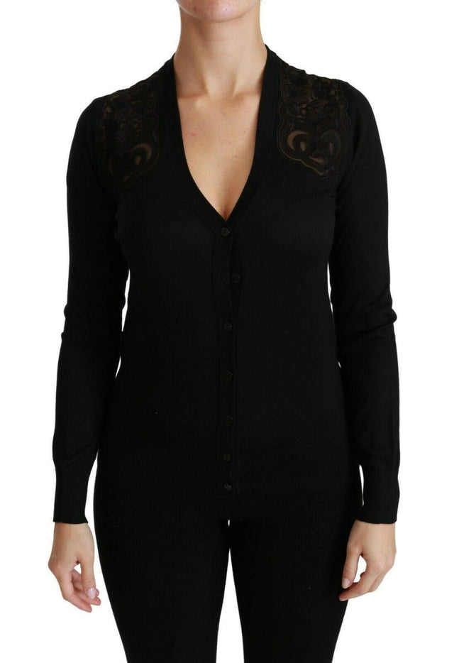 Dolce & Gabbana Alluring Silk Blend Lace Cardigan - Hilstor