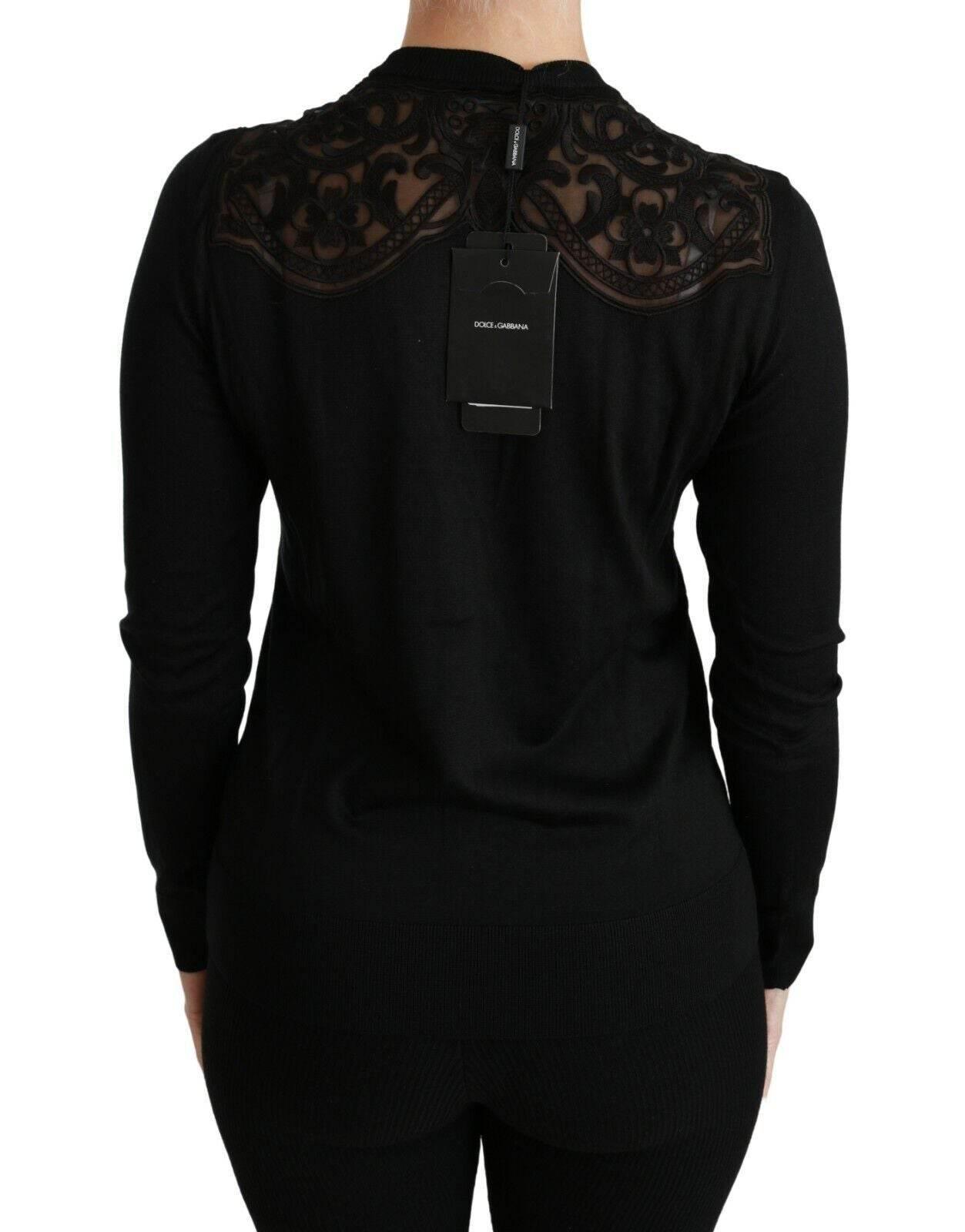 Dolce & Gabbana Alluring Silk Blend Lace Cardigan - Hilstor