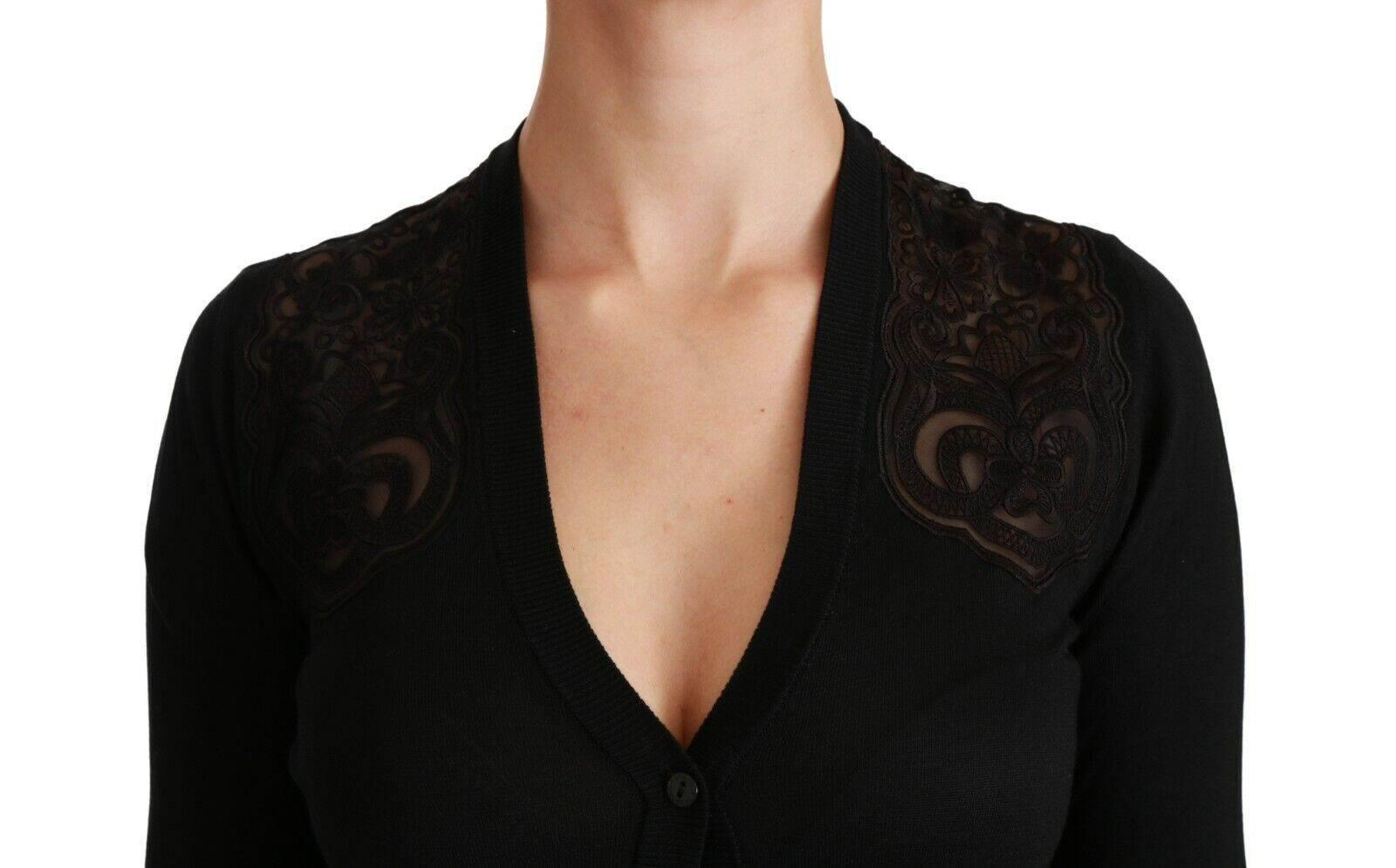 Dolce & Gabbana Alluring Silk Blend Lace Cardigan - Hilstor