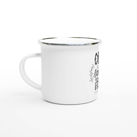 White 12oz Enamel Mug coffee is a language in itself - Hilstor