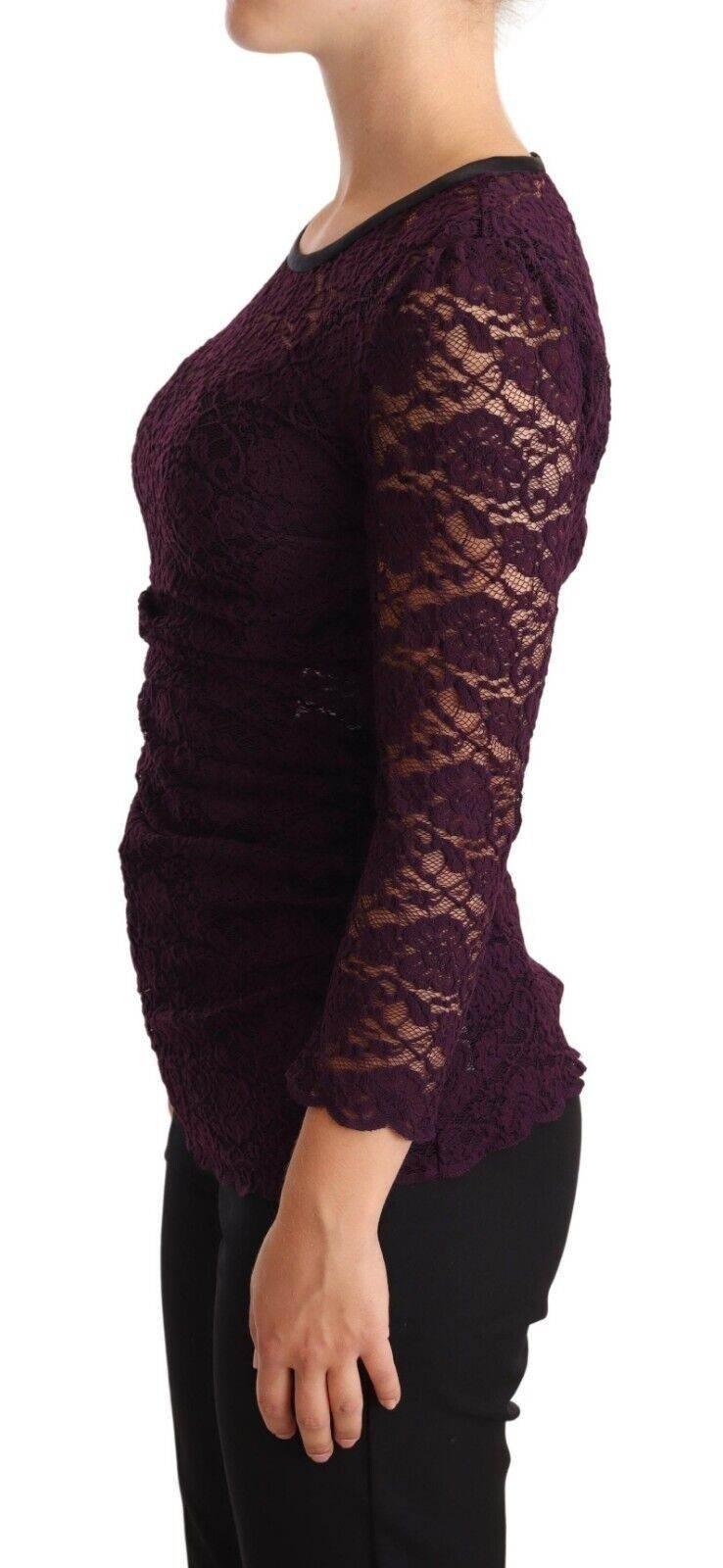 Dolce & Gabbana Elegant Sheer Lace Long Sleeve Blouse - Hilstor