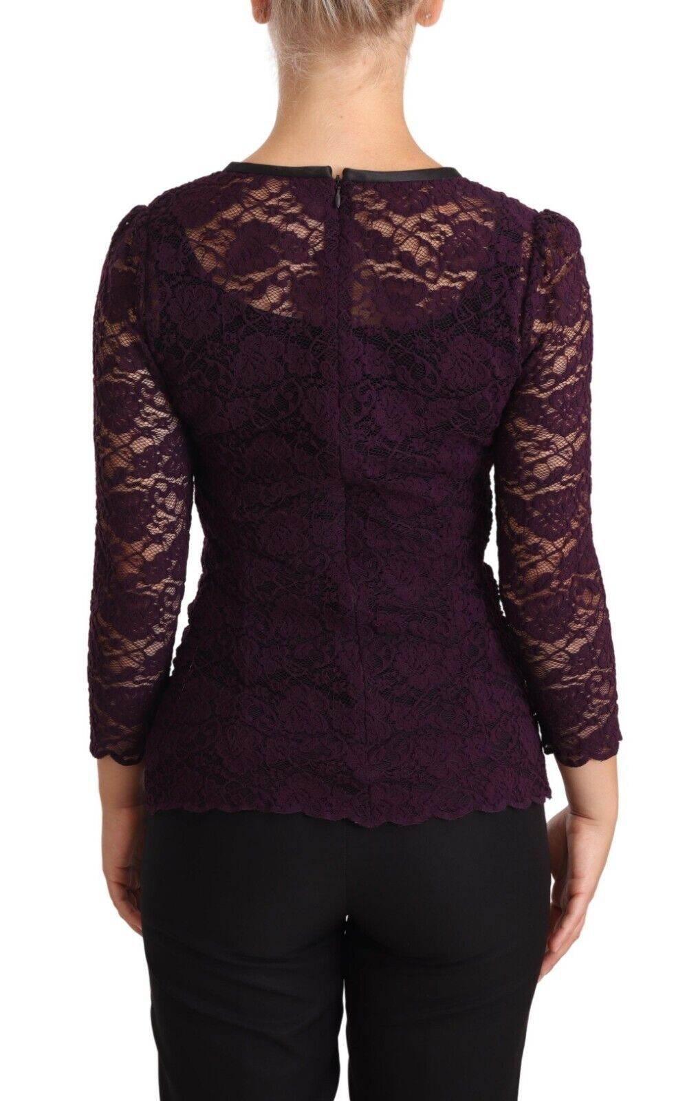 Dolce & Gabbana Elegant Sheer Lace Long Sleeve Blouse - Hilstor