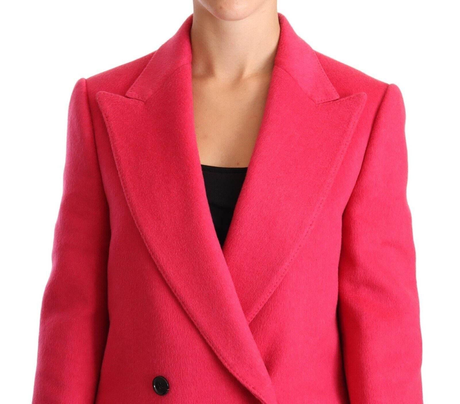 Dolce & Gabbana Elegant Pink Wool-Cashmere Coat - Hilstor
