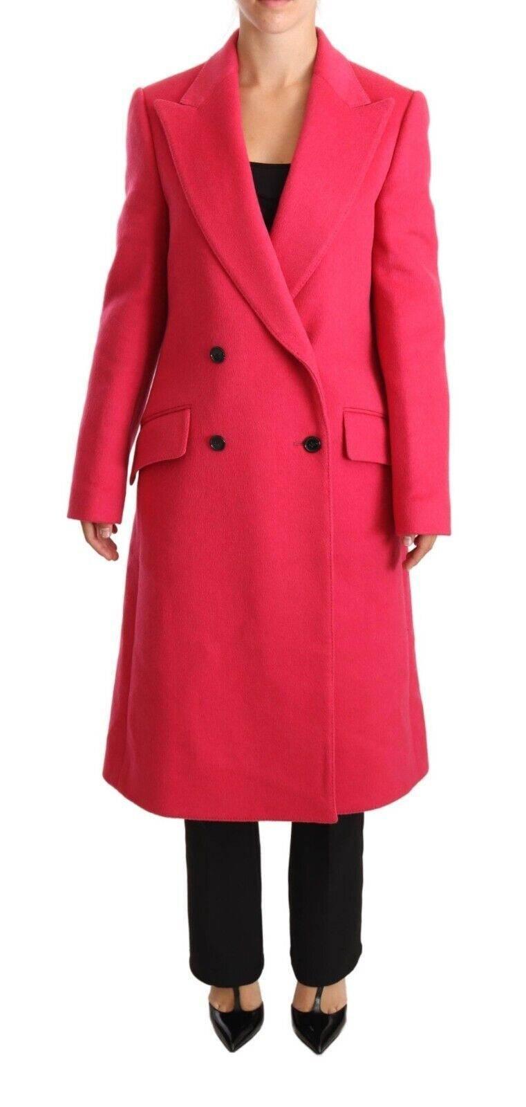 Dolce & Gabbana Elegant Pink Wool-Cashmere Coat - Hilstor