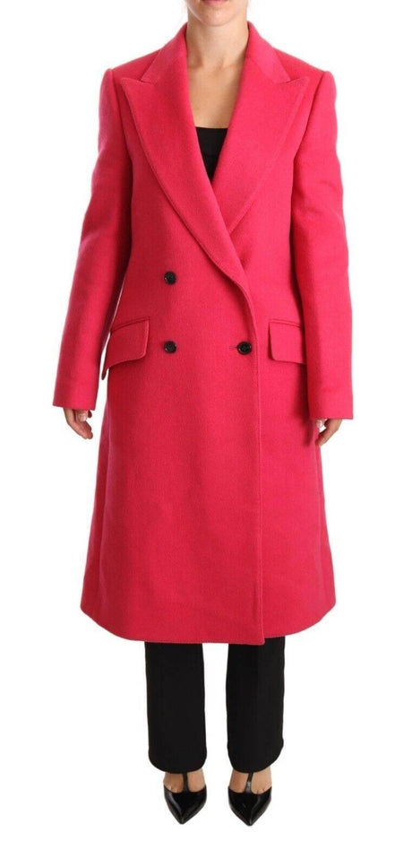 Dolce & Gabbana Elegant Pink Wool-Cashmere Coat - Hilstor