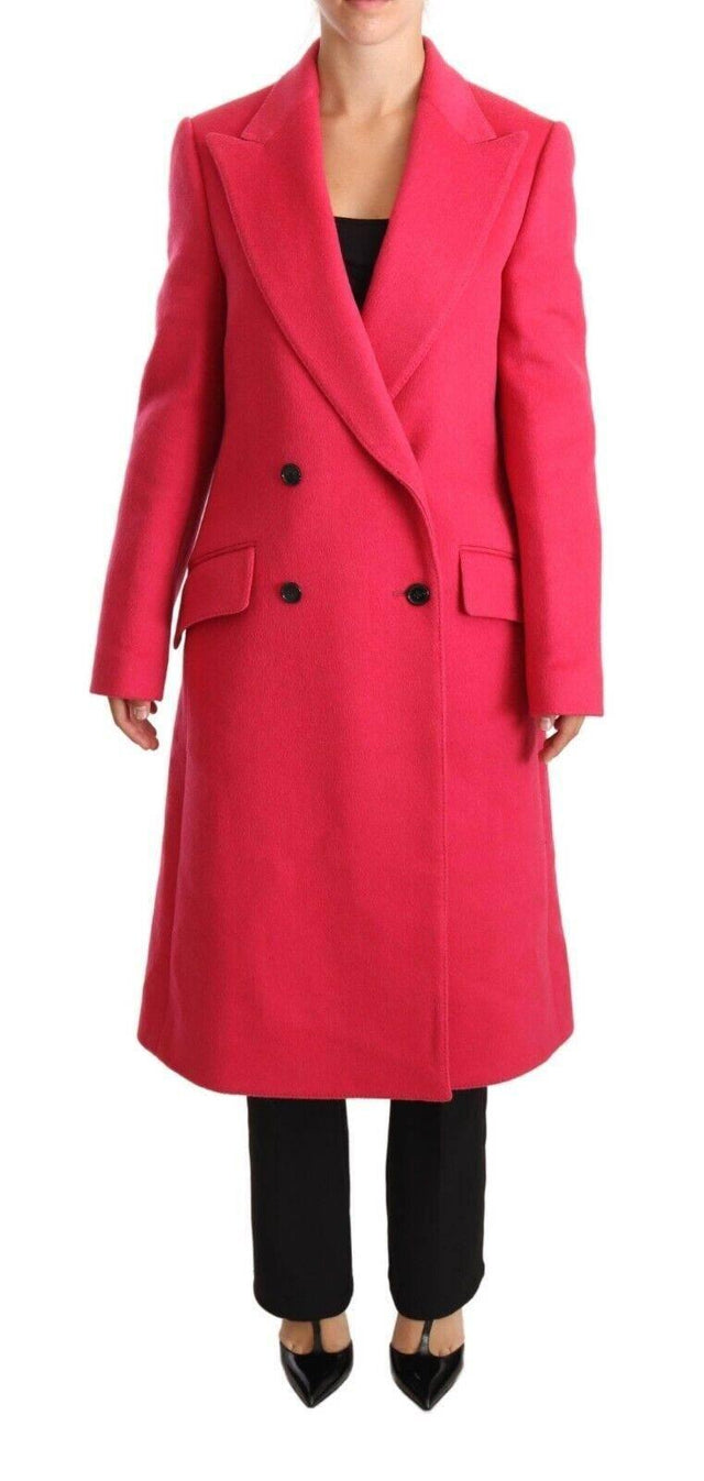 Dolce & Gabbana Elegant Pink Wool-Cashmere Coat - Hilstor