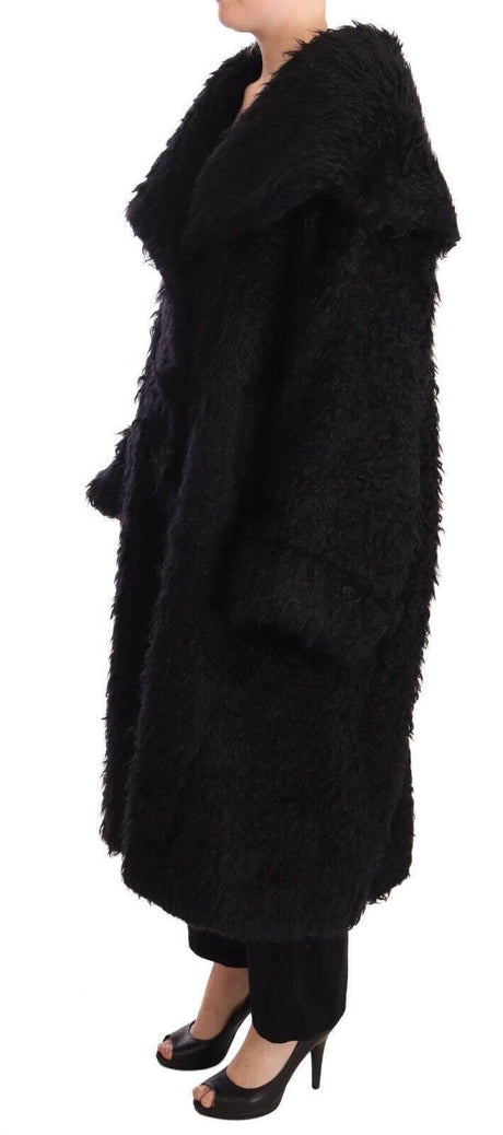 Dolce & Gabbana Sleek Runway Fur Cape Trench Jacket - Hilstor