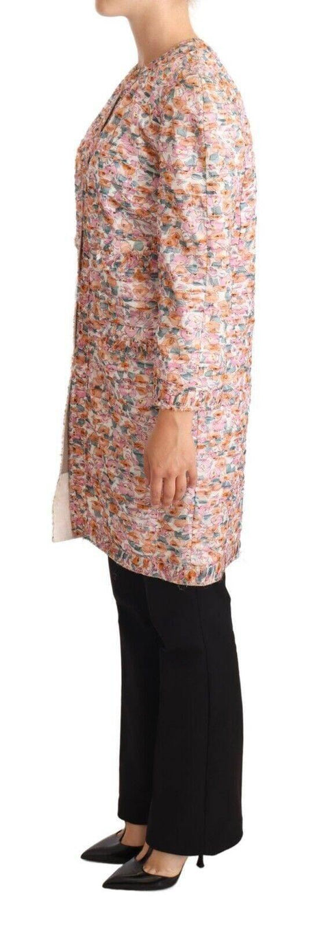 Dolce & Gabbana Elegant Floral Silk Trench Coat - Hilstor
