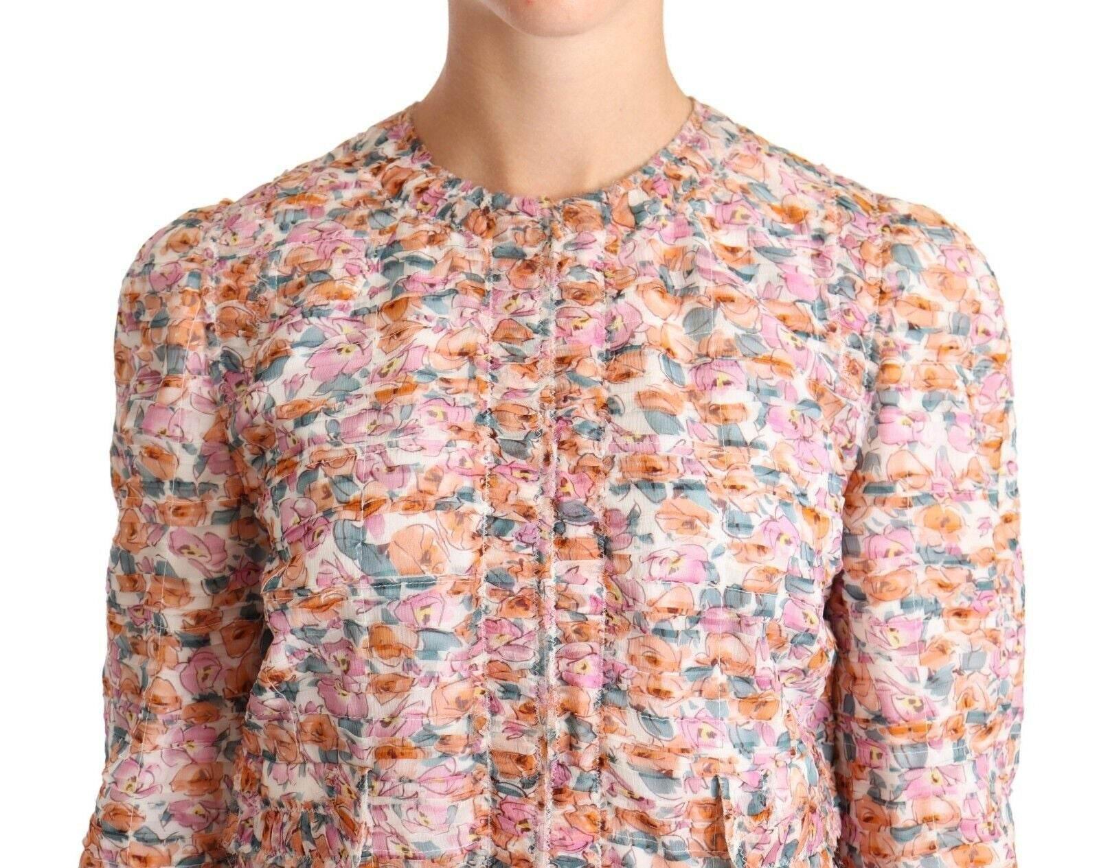 Dolce & Gabbana Elegant Floral Silk Trench Coat - Hilstor