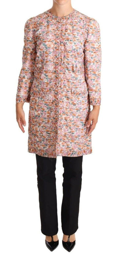Dolce & Gabbana Elegant Floral Silk Trench Coat - Hilstor