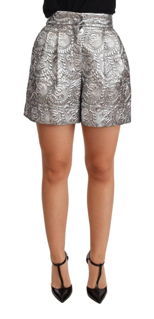 Dolce & Gabbana Chic Floral Brocade High Waist Mini Shorts - Hilstor