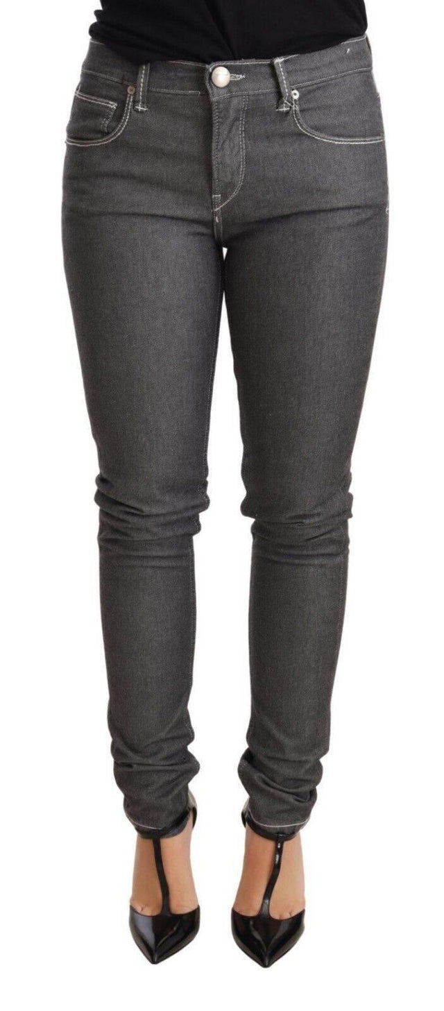 Acht Gray Low Waist Skinny Denim Trouser Jeans - Hilstor