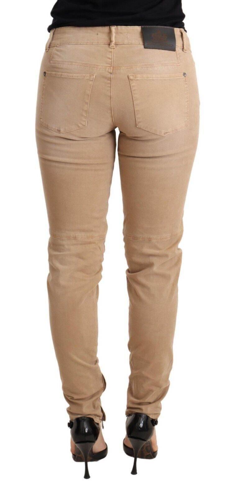 Ermanno Scervino Brown Low Waist Skinny Denim Trouser Cotton Jeans - Hilstor