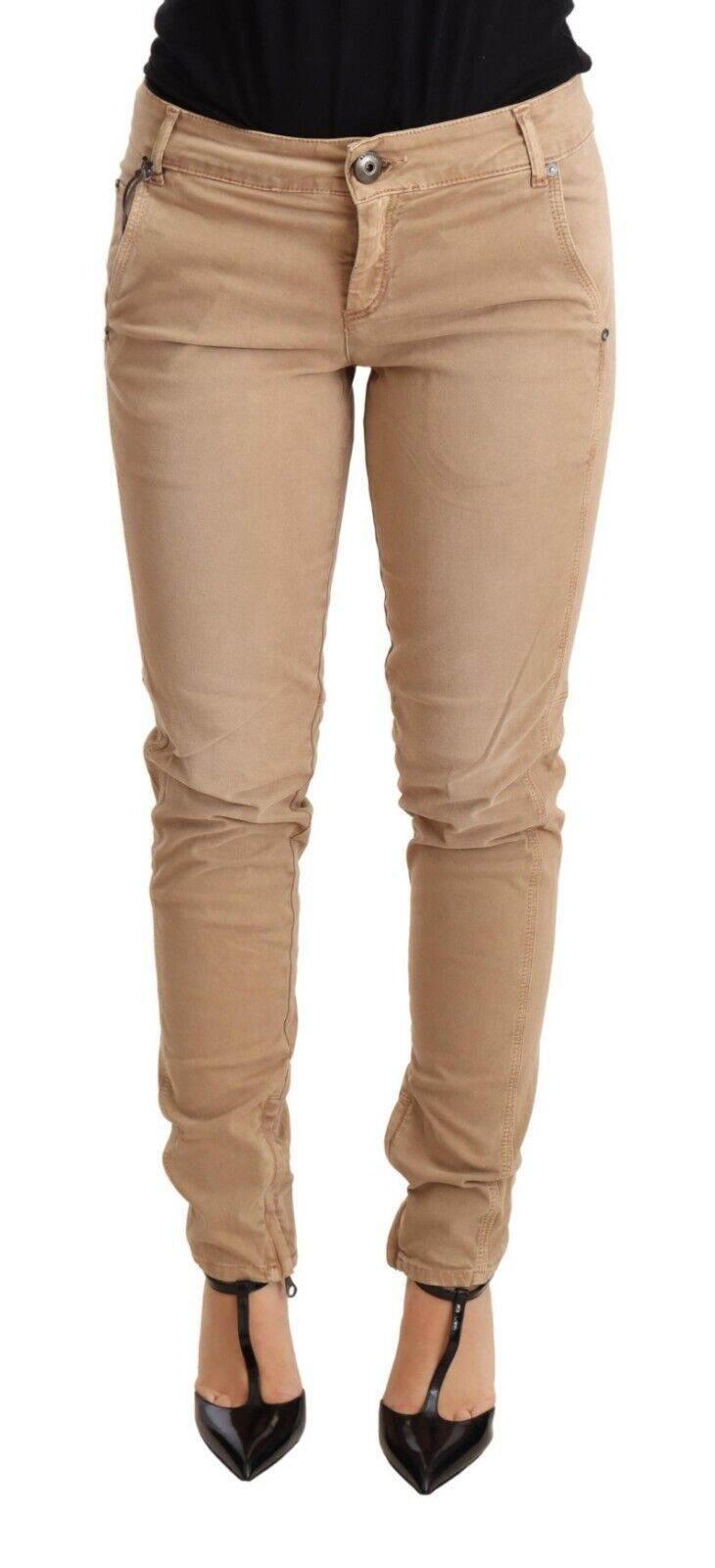 Ermanno Scervino Brown Low Waist Skinny Denim Trouser Cotton Jeans - Hilstor