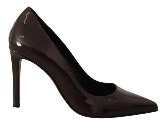 Sofia Elegant Brown Leather Heels Pumps - Hilstor