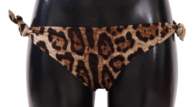 Dolce & Gabbana Elegant Leopard Print Bikini Bottom - Hilstor