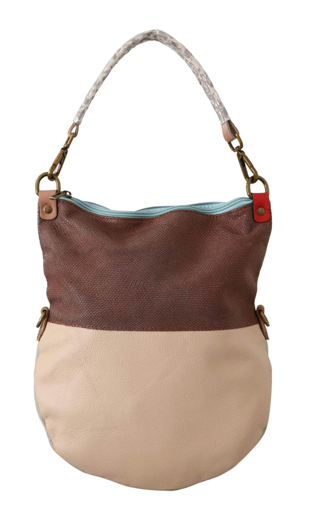 EBARRITO Chic Multicolor Leather Tote with Gold Accents - Hilstor