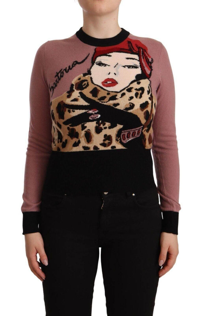 Dolce & Gabbana Elegant Pink Cashmere Crewneck Sweater - Hilstor