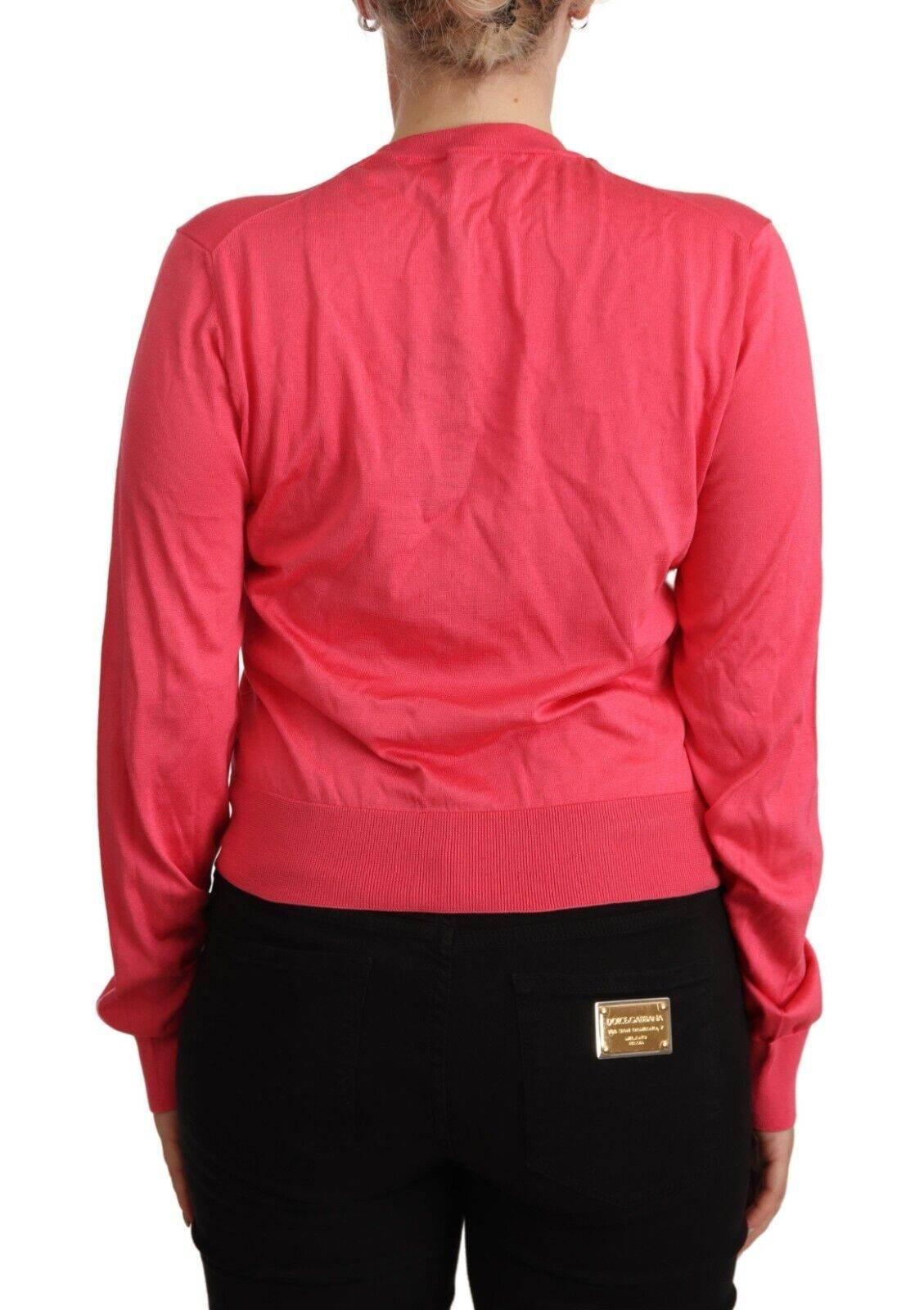 Dolce & Gabbana Elegant Pink Silk Crewneck Sweater - Hilstor