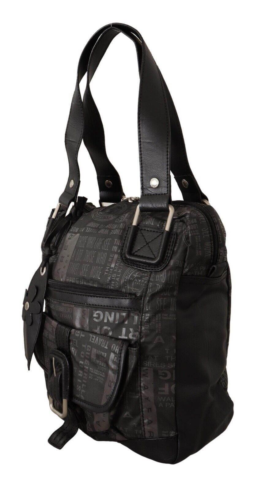 WAYFARER Chic Black and Gray Fabric Shoulder Handbag - Hilstor