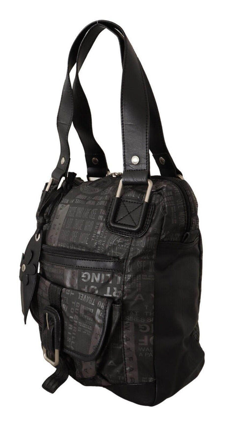 WAYFARER Chic Black and Gray Fabric Shoulder Handbag - Hilstor