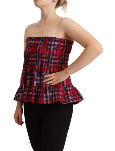 CAMPO DI FRAGOLE Multicolor Chekered Sleevelesss Tank Top - Hilstor