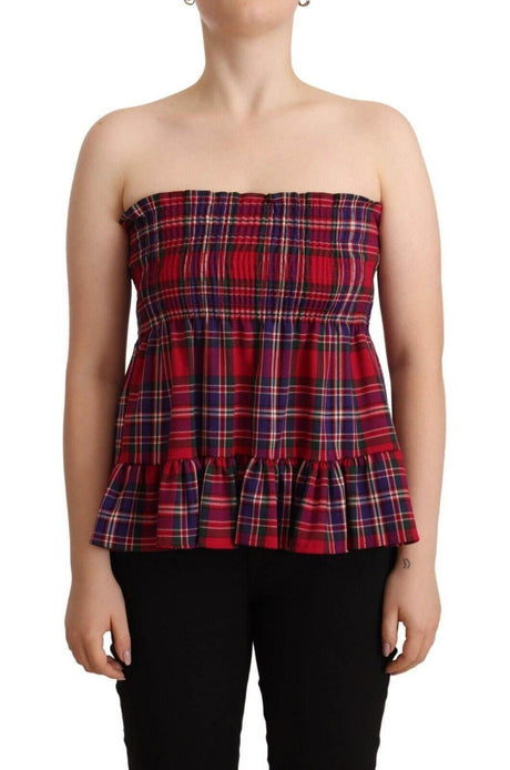 CAMPO DI FRAGOLE Multicolor Chekered Sleevelesss Tank Top - Hilstor