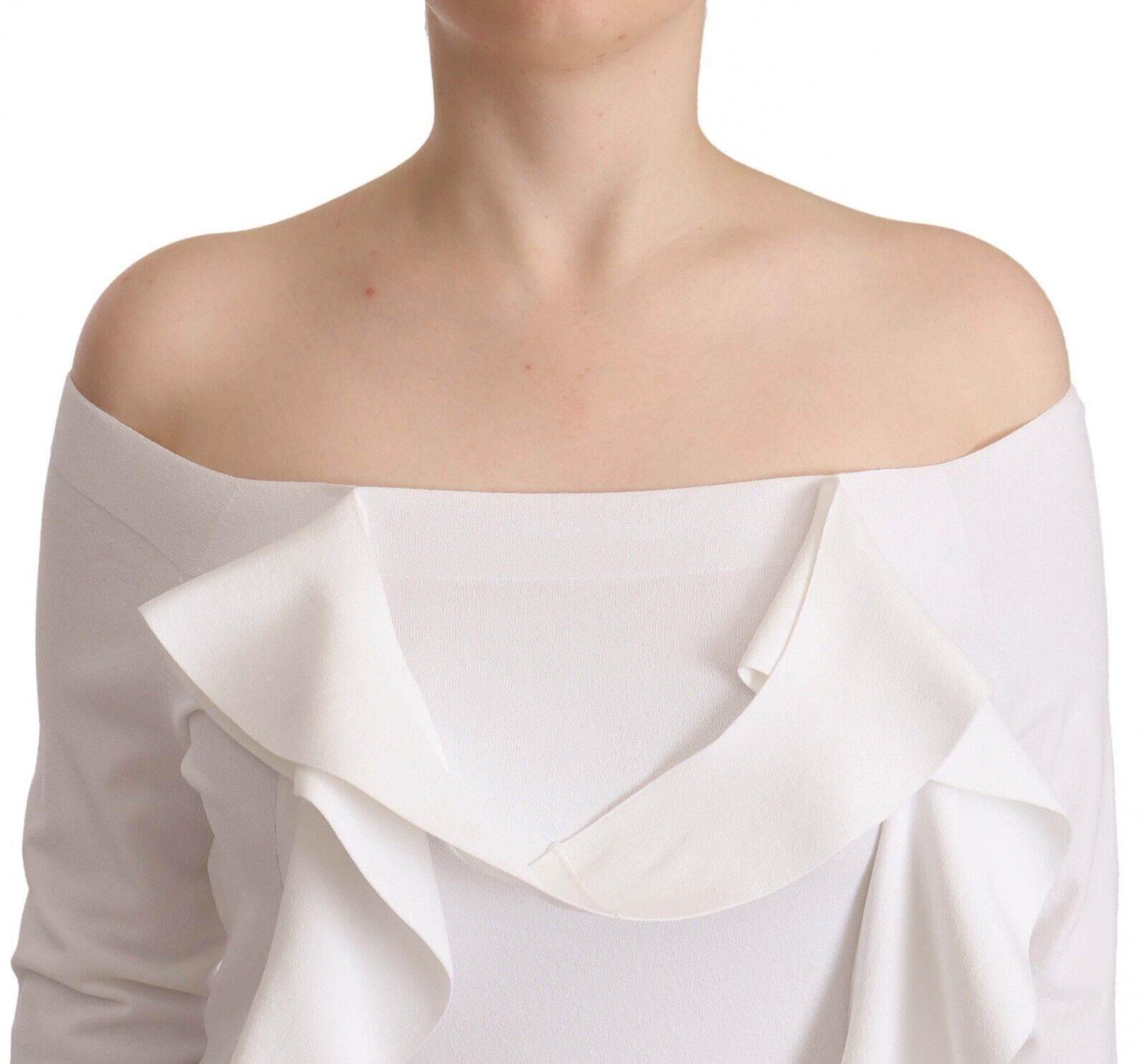 EXTERIOR White Long Sleeves Off Shoulder Women Top Blouse - Hilstor