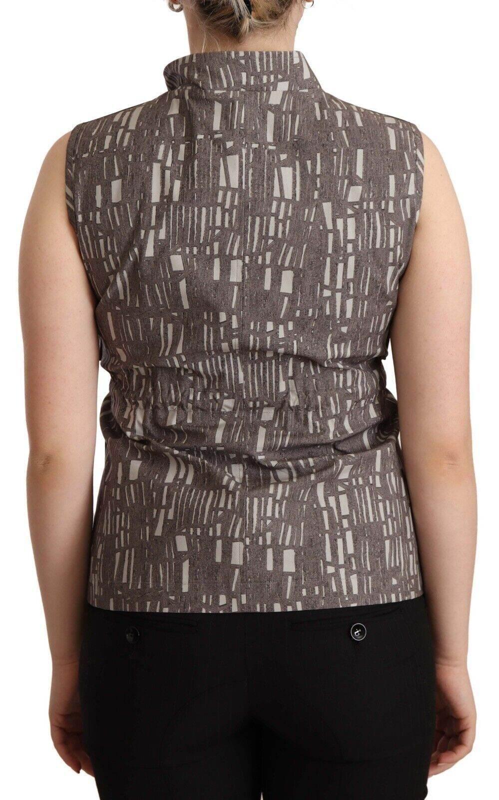Comeforbreakfast Brown Black Vest Leather Sleeveless Top Blouse - Hilstor