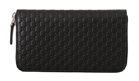 Gucci Elegant Black Leather Zip-Around Wallet - Hilstor