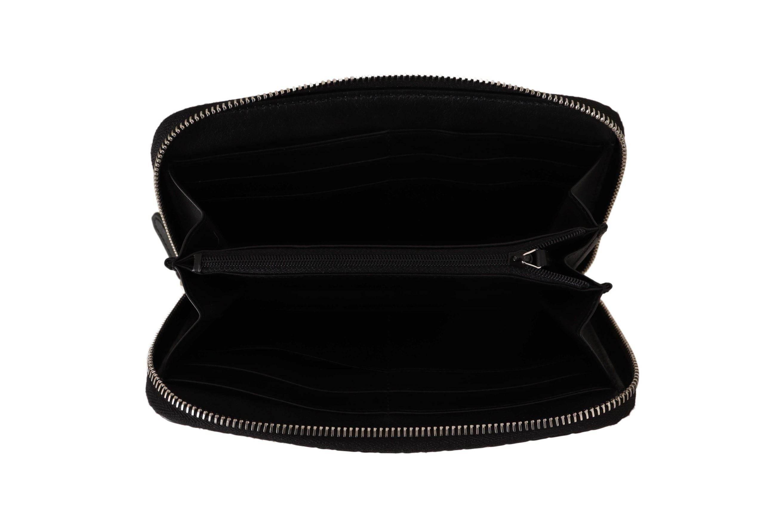 Gucci Elegant Black Leather Zip-Around Wallet - Hilstor