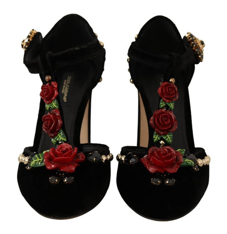 Dolce & Gabbana Elegant Velvet T-Strap Mary Jane Pumps - Hilstor