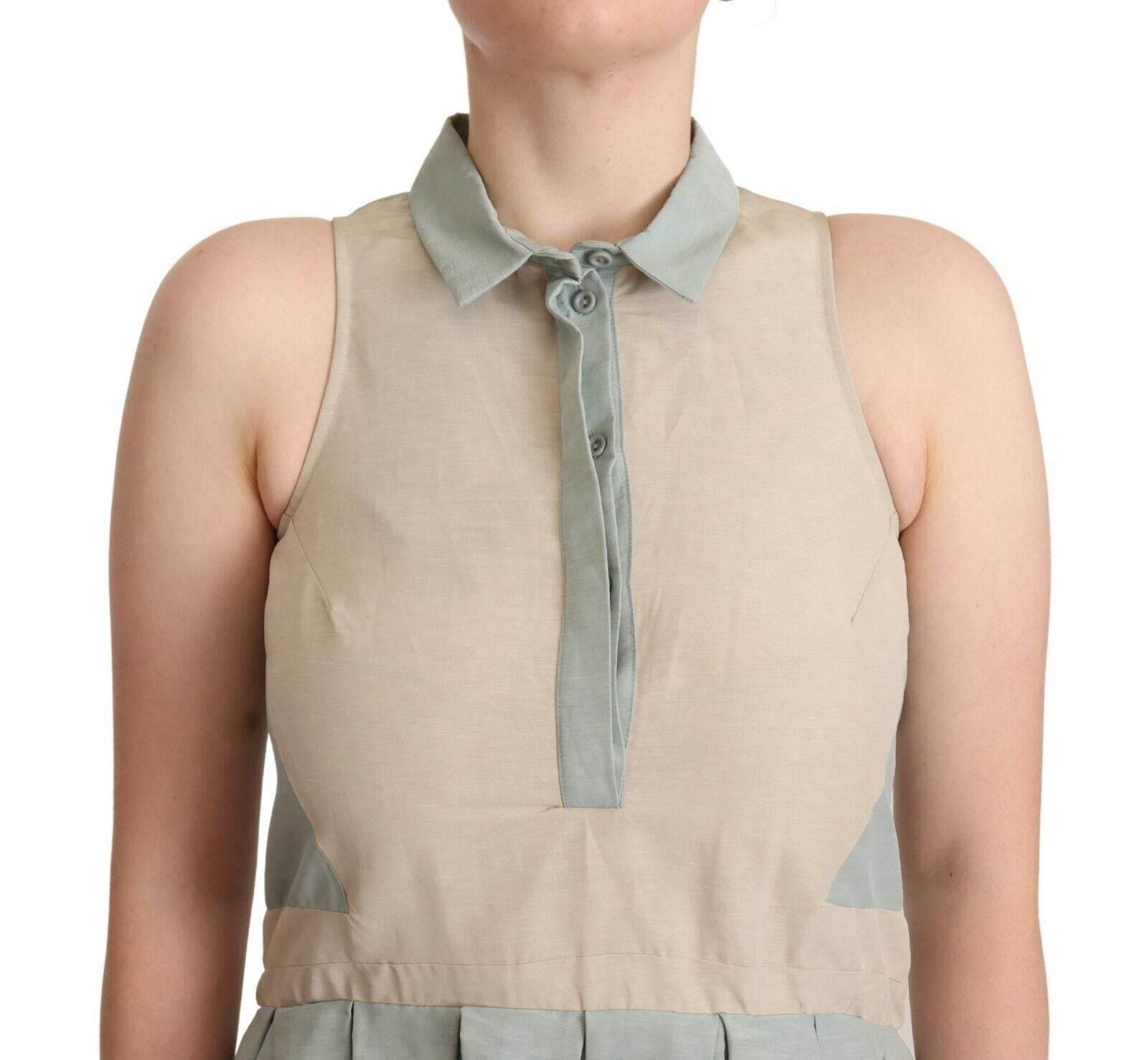 Comeforbreakfast Multicolor Collared Sleeveless Sheath Dress - Hilstor